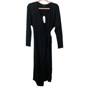 Universal Standard Dress Womens 4XS US 0 Black Mini Dolman Wrap‎ Long Sleeve LBD